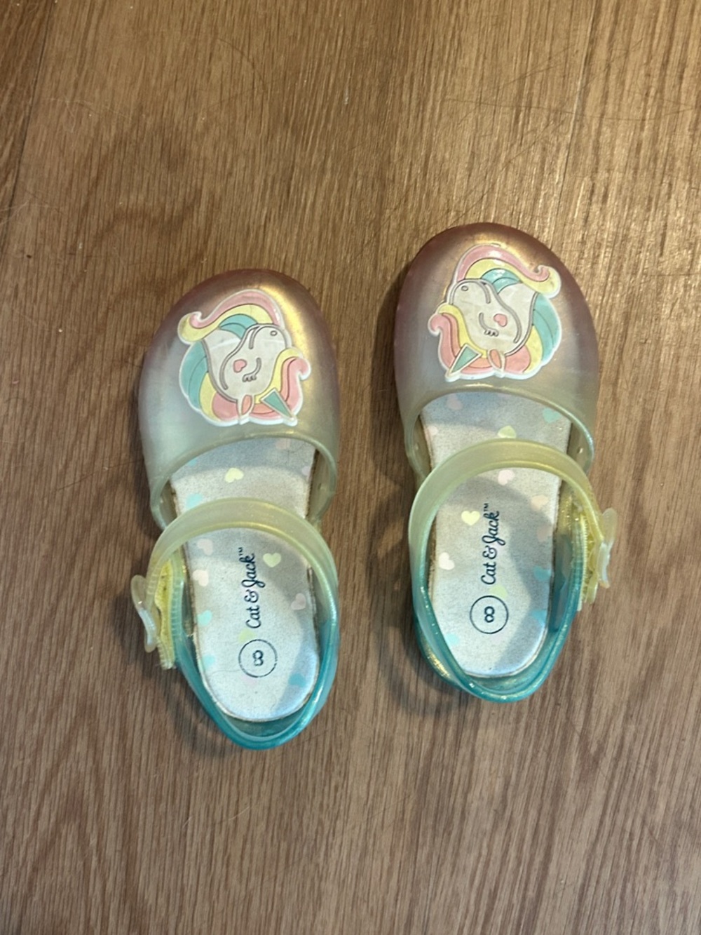 Cat & Jack Iridescent Gel Pastel Unicorn shoes in Multicolor
